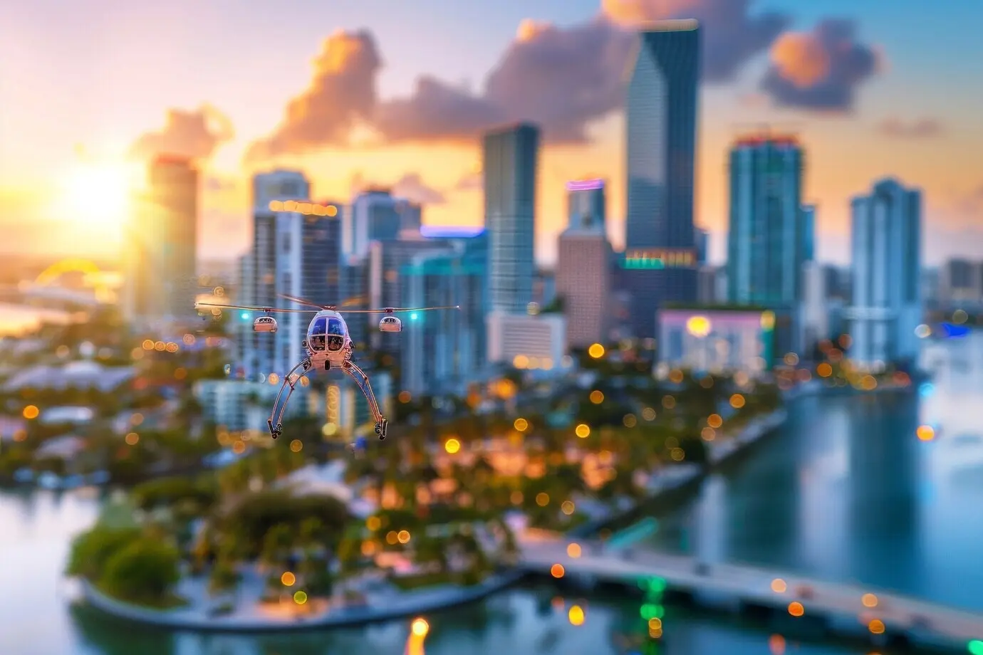 Landschaft am Ufer der Bucht von Miami